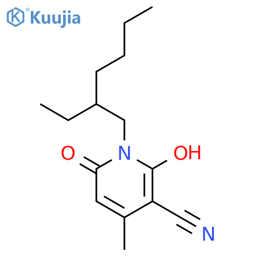 3-Pyridinecarbonitrile,1-(2-ethylhexyl)-1,2-dihydro-6-hydroxy-4-methyl-2-oxo- structure