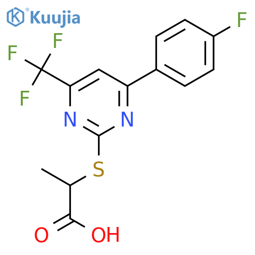 2-{4-(4-Fluorophenyl)-6-(trifluoromethyl)-pyrimidin-2-ylthio}propanoic Acid structure