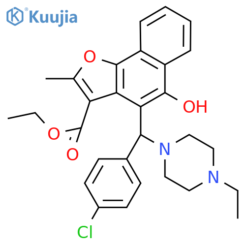 ethyl 4-(4-chlorophenyl)(4-ethylpiperazin-1-yl)methyl-5-hydroxy-2-methylnaphtho1,2-bfuran-3-carboxylate structure