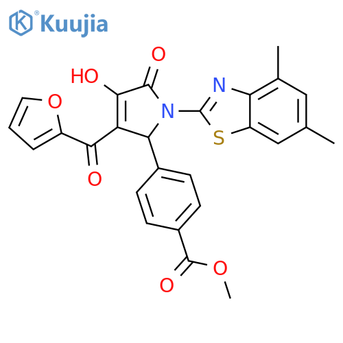 methyl 4-1-(4,6-dimethyl-1,3-benzothiazol-2-yl)-3-(furan-2-carbonyl)-4-hydroxy-5-oxo-2,5-dihydro-1H-pyrrol-2-ylbenzoate structure