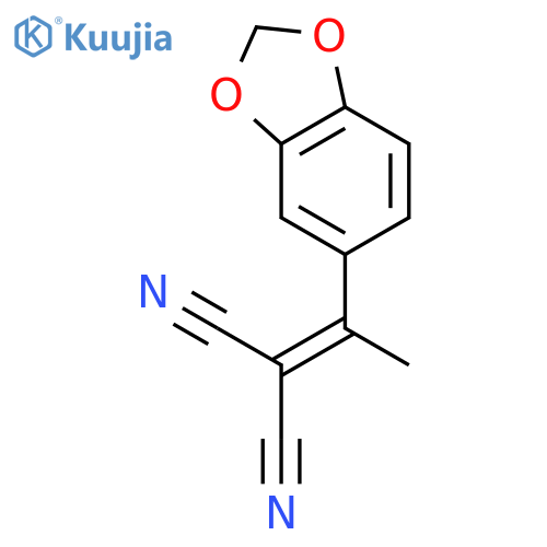 [1-(1,3-benzodioxol-5-yl)ethylidene]propanedinitrile structure