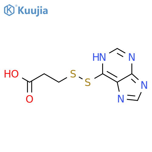 Propanoic acid, 3-(1H-purin-6-yldithio)- structure
