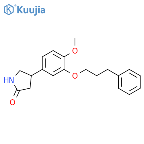 2-Pyrrolidinone, 4-[4-methoxy-3-(3-phenylpropoxy)phenyl]- structure