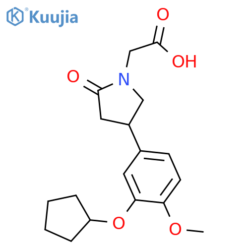 1-Pyrrolidineacetic acid, 4-[3-(cyclopentyloxy)-4-methoxyphenyl]-2-oxo- structure