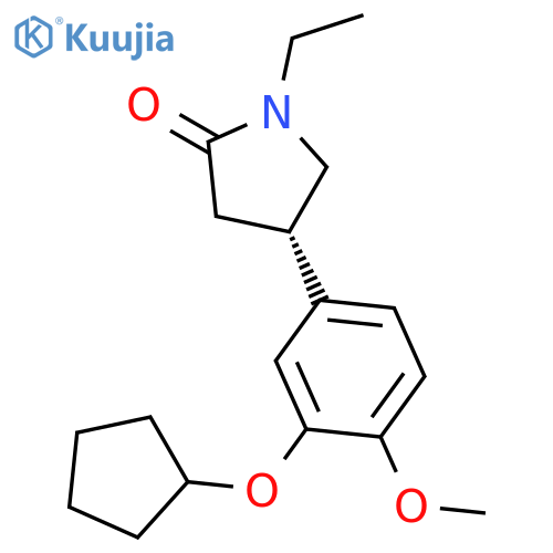 2-Pyrrolidinone, 4-[3-(cyclopentyloxy)-4-methoxyphenyl]-1-ethyl-, (4S)- structure