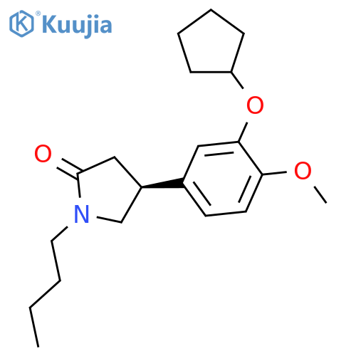 2-Pyrrolidinone, 1-butyl-4-[3-(cyclopentyloxy)-4-methoxyphenyl]-, (4S)- structure