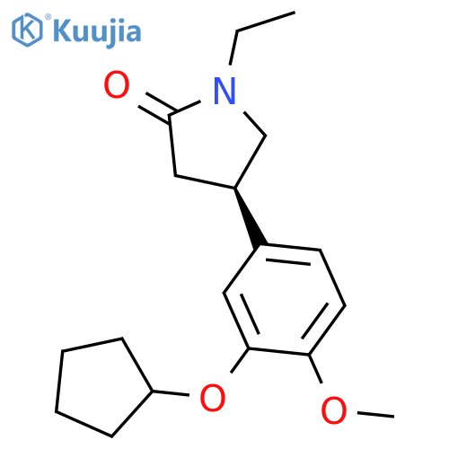 2-PYRROLIDINONE, 4-[3-(CYCLOPENTYLOXY)-4-METHOXYPHENYL]-1-ETHYL-, (4R)- structure