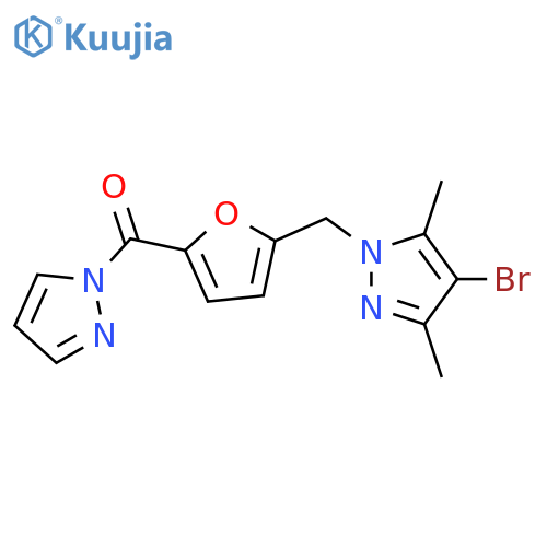 <br>4-bromo-3,5-dimethyl-1-{[5-(1H-pyrazol-1-ylcarbonyl)-2-furyl]methyl}-1H-pyr azole structure