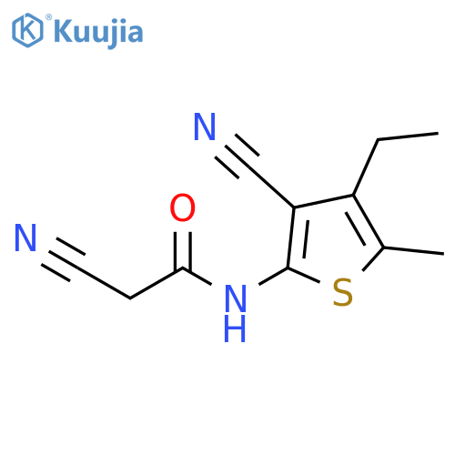 2-Cyano-N-(3-cyano-4-ethyl-5-methyl-2-thienyl)acetamide structure