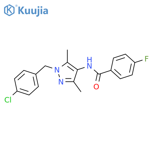 N-[1-(4-Chloro-benzyl)-3,5-dimethyl-1H-pyrazol-4-yl]-4-fluoro-benzamide structure
