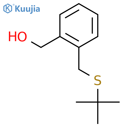Benzenemethanol, 2-[[(1,1-dimethylethyl)thio]methyl]- structure