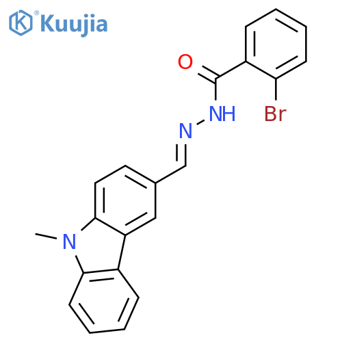 2-bromo-N'-[(1E)-(9-methyl-9H-carbazol-3-yl)methylene]benzohydrazide structure