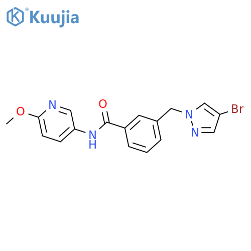 3-(4-Bromo-pyrazol-1-ylmethyl)-N-(6-methoxy-pyridin-3-yl)-benzamide structure