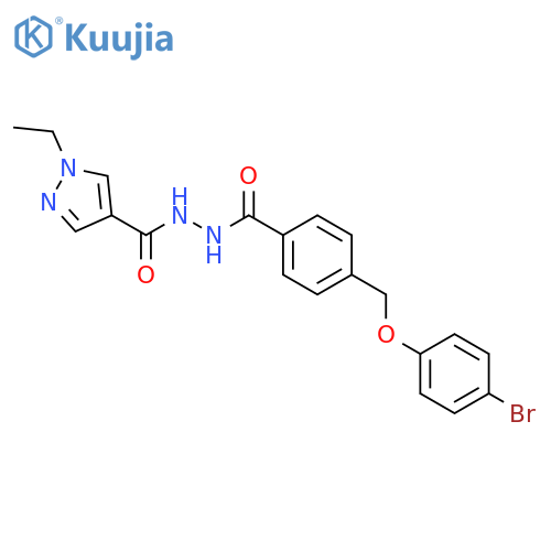 <br>N'-({4-[(4-bromophenoxy)methyl]phenyl}carbonyl)-1-ethyl-1H-pyrazole-4-carbo hydrazide structure