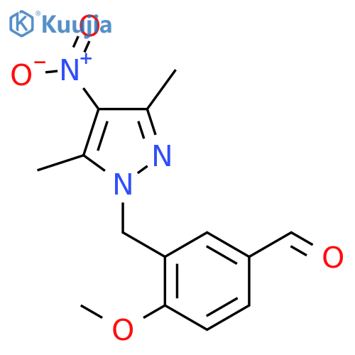3-(3,5-Dimethyl-4-nitro-1H-pyrazol-1-yl)methyl-4-methoxybenzaldehyde structure