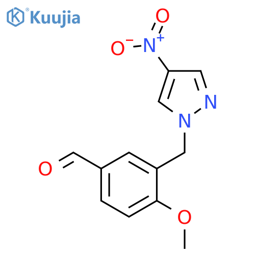 4-Methoxy-3-(4-nitro-1h-pyrazol-1-yl)methylbenzaldehyde structure