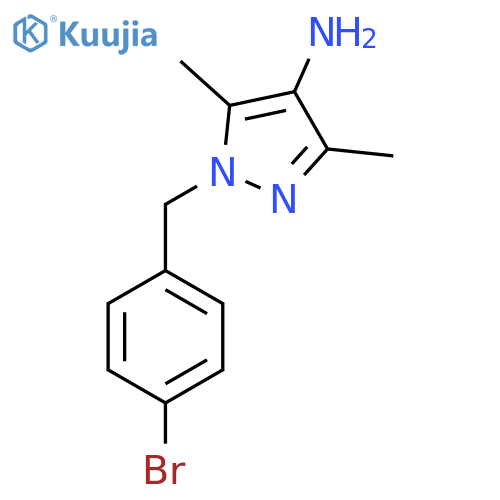 1-(4-bromophenyl)methyl-3,5-dimethyl-1H-pyrazol-4-amine structure