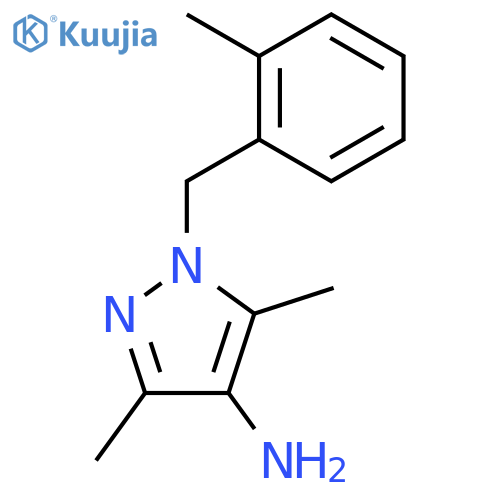 3,5-Dimethyl-1-(2-methylbenzyl)-1H-pyrazol-4-amine structure