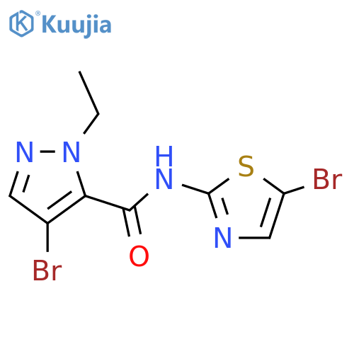 4-Bromo-2-ethyl-2H-pyrazole-3-carboxylic acid (5-bromo-thiazol-2-yl)-amide structure