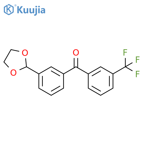 [3-(1,3-dioxolan-2-yl)phenyl]-[3-(trifluoromethyl)phenyl]methanone structure