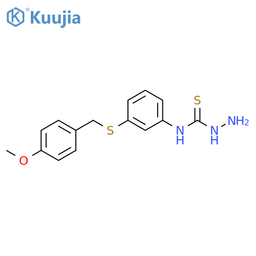 Hydrazinecarbothioamide, N-[3-[[(4-methoxyphenyl)methyl]thio]phenyl]- structure