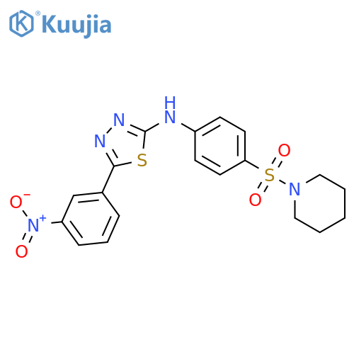 Piperidine,1-[[4-[[5-(3-nitrophenyl)-1,3,4-thiadiazol-2-yl]amino]phenyl]sulfonyl]- structure