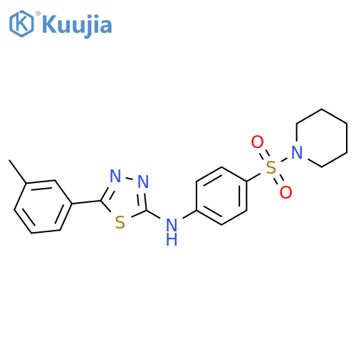 Piperidine,1-[[4-[[5-(3-methylphenyl)-1,3,4-thiadiazol-2-yl]amino]phenyl]sulfonyl]- structure
