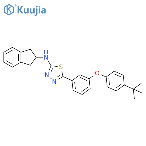 1,3,4-Thiadiazol-2-amine,N-(2,3-dihydro-1H-inden-2-yl)-5-[3-[4-(1,1-dimethylethyl)phenoxy]phenyl]- structure