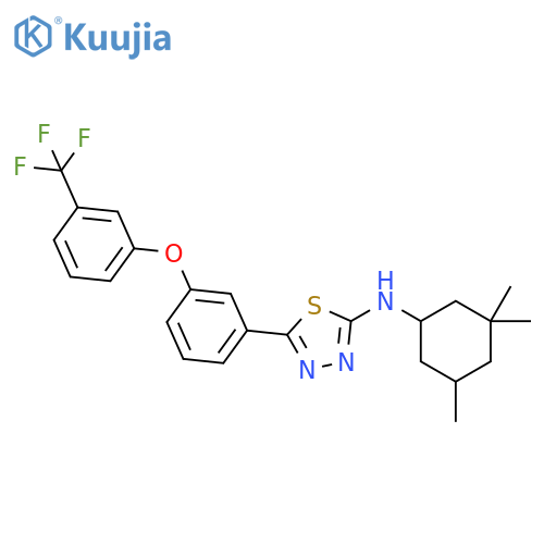 1,3,4-Thiadiazol-2-amine,5-[3-[3-(trifluoromethyl)phenoxy]phenyl]-N-(3,3,5-trimethylcyclohexyl)- structure