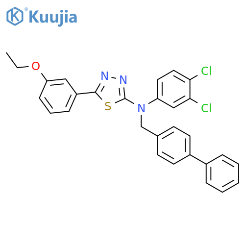 1,3,4-Thiadiazol-2-amine,N-([1,1'-biphenyl]-4-ylmethyl)-N-(3,4-dichlorophenyl)-5-(3-ethoxyphenyl)- structure