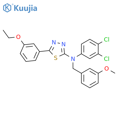 1,3,4-Thiadiazol-2-amine,N-(3,4-dichlorophenyl)-5-(3-ethoxyphenyl)-N-[(3-methoxyphenyl)methyl]- structure
