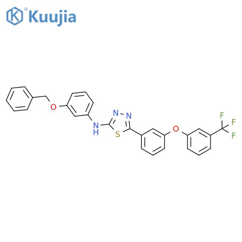 1,3,4-Thiadiazol-2-amine,N-[3-(phenylmethoxy)phenyl]-5-[3-[3-(trifluoromethyl)phenoxy]phenyl]- structure