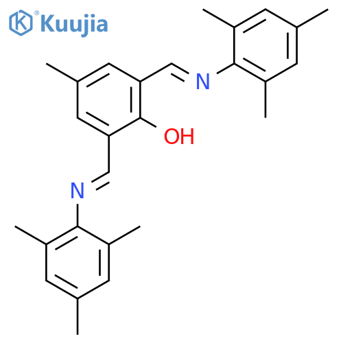 Phenol, 4-methyl-2,6-bis[(E)-[(2,4,6-trimethylphenyl)imino]methyl]- structure