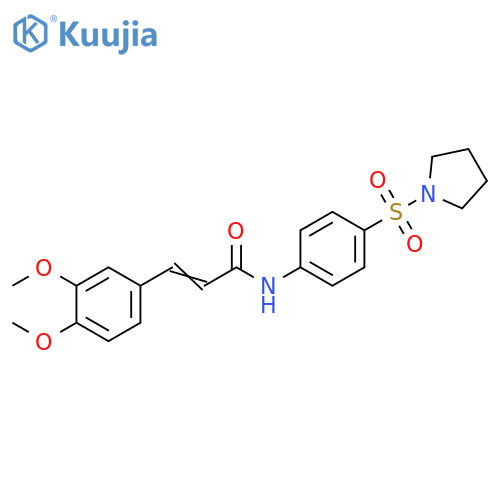 (2E)-3-(3,4-dimethoxyphenyl)-N-4-(pyrrolidine-1-sulfonyl)phenylprop-2-enamide structure