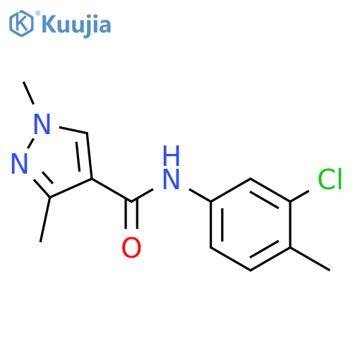 N-(3-chloro-4-methylphenyl)-1,3-dimethyl-1H-pyrazole-4-carboxamide structure