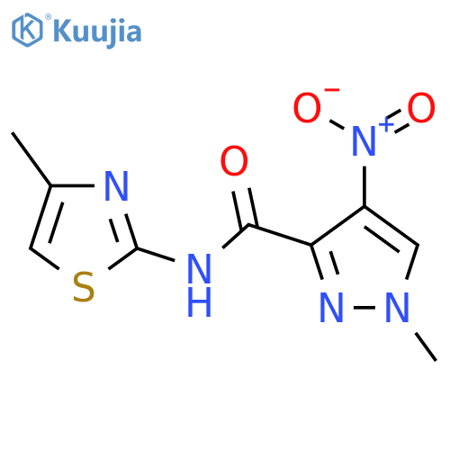 <br>1-Methyl-4-nitro-1H-pyrazole-3-carboxylic acid (4-methyl-thiazol-2-yl)-amid e structure