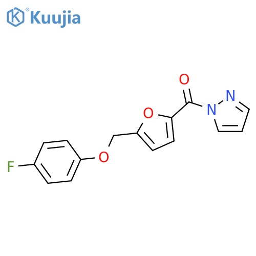 1-{5-[(4-fluorophenoxy)methyl]-2-furoyl}-1H-pyrazole structure