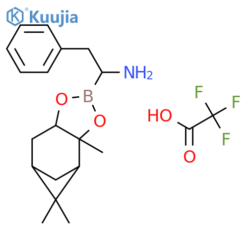 (3aS,4S,6S,7aR)-Hexahydro-3a,5,5-trimethyl-alpha-(phenylmethyl)-4,6-methano-1,3,2-benzodioxaborole-2-methanamine trifluoroacetate structure