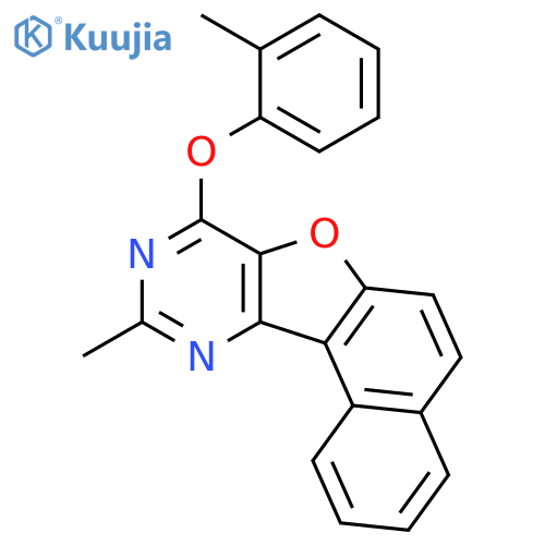 Naphtho[1',2':4,5]furo[3,2-d]pyrimidine, 10-methyl-8-(2-methylphenoxy)- structure