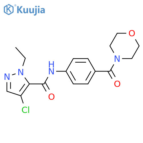 <br>4-chloro-1-ethyl-N-[4-(morpholin-4-ylcarbonyl)phenyl]-1H-pyrazole-5-carboxa mide structure