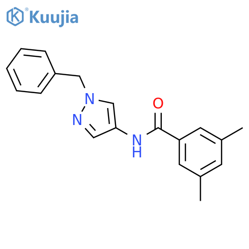 N-(1-benzyl-1H-pyrazol-4-yl)-3,5-dimethylbenzamide structure