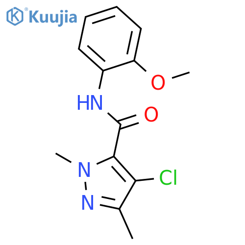 4-chloro-N-(2-methoxyphenyl)-1,3-dimethyl-1H-pyrazole-5-carboxamide structure