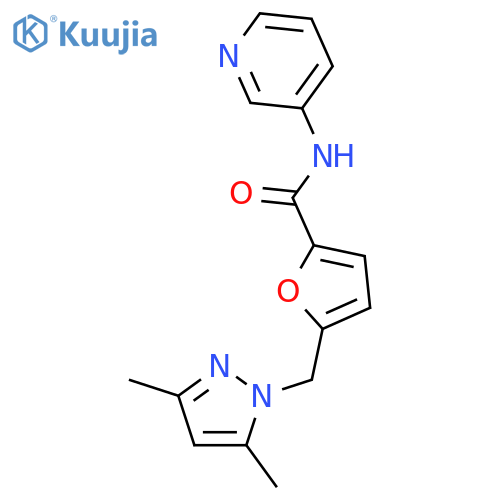 <br>5-(3,5-Dimethyl-pyrazol-1-ylmethyl)-furan-2-carboxylic acid pyridin-3-ylami de structure