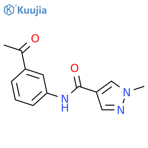 1-Methyl-1H-pyrazole-4-carboxylic acid (3-acetyl-phenyl)-amide structure
