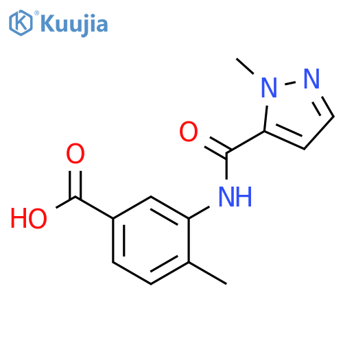 4-Methyl-3-[(2-methyl-2H-pyrazole-3-carbonyl)-amino]-benzoic acid structure
