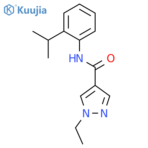 1-Ethyl-1H-pyrazole-4-carboxylic acid (2-isopropyl-phenyl)-amide structure