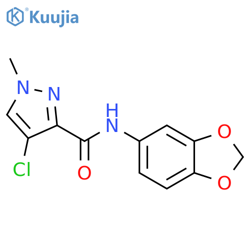 N-(1,3-benzodioxol-5-yl)-4-chloro-1-methyl-1H-pyrazole-3-carboxamide structure