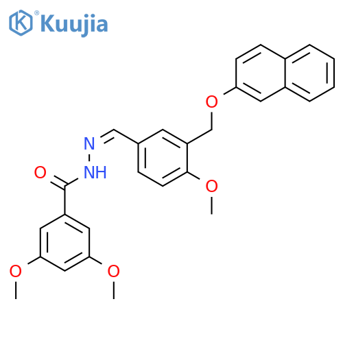 <br>3,5-Dimethoxy-benzoic acid [4-methoxy-3-(naphthalen-2-yloxymethyl)-benzylid ene]-hydrazide structure