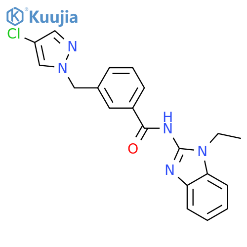 3-(4-Chloro-pyrazol-1-ylmethyl)-N-(1-ethyl-1H-benzoimidazol-2-yl)-benzamide structure