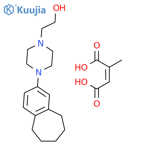 (2Z)-2-methylbut-2-enedioic acid - 2-[4-(6,7,8,9-tetrahydro-5H-benzo[7]annulen-2-yl)piperazin-1-yl]ethanol (1:1) structure